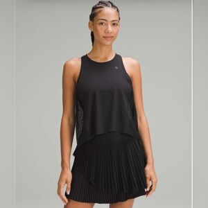 NWT Lululemon Side Pleats Tennis Tank Top Black Sz 2